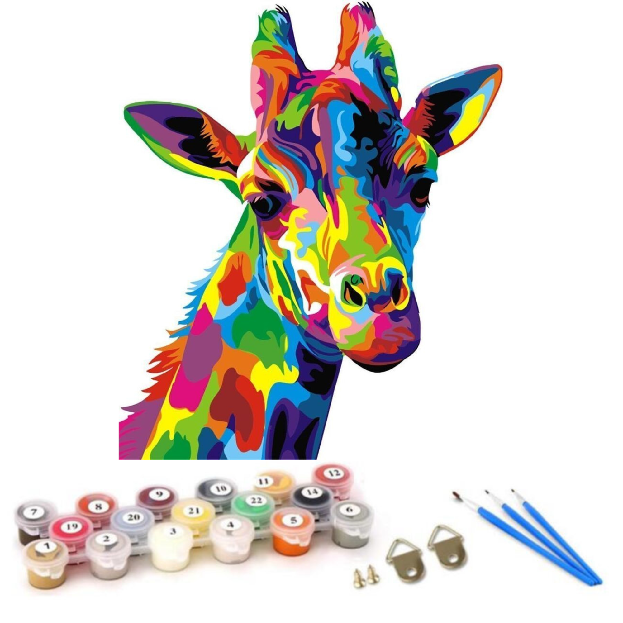 Colorful Giraffe- Paint by Numbers Kit for Adults DIY Oil Painting Kit on  Canvas